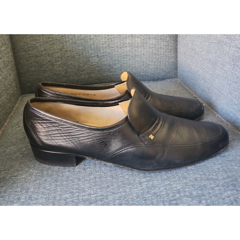 Bally Men's Continental Switzerland Black Leather Loafers Size 12B